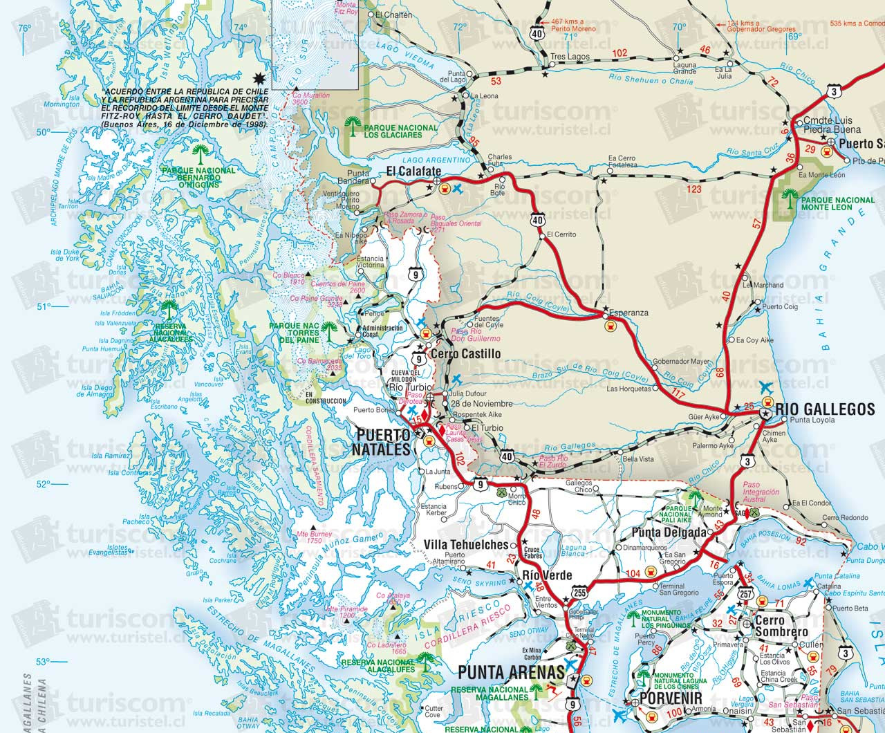 Mapa de Patagonia