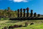 Praia Anakena, parte do nosso guia da Ilha de Páscoa.  Isla de Pascua - CHILE