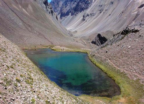 Reservatório de Yeso e a lagoa dos patos. , CHILE
