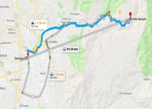 Transporte de Santiago para Valle Nevado ou Farellones ou V.V., 